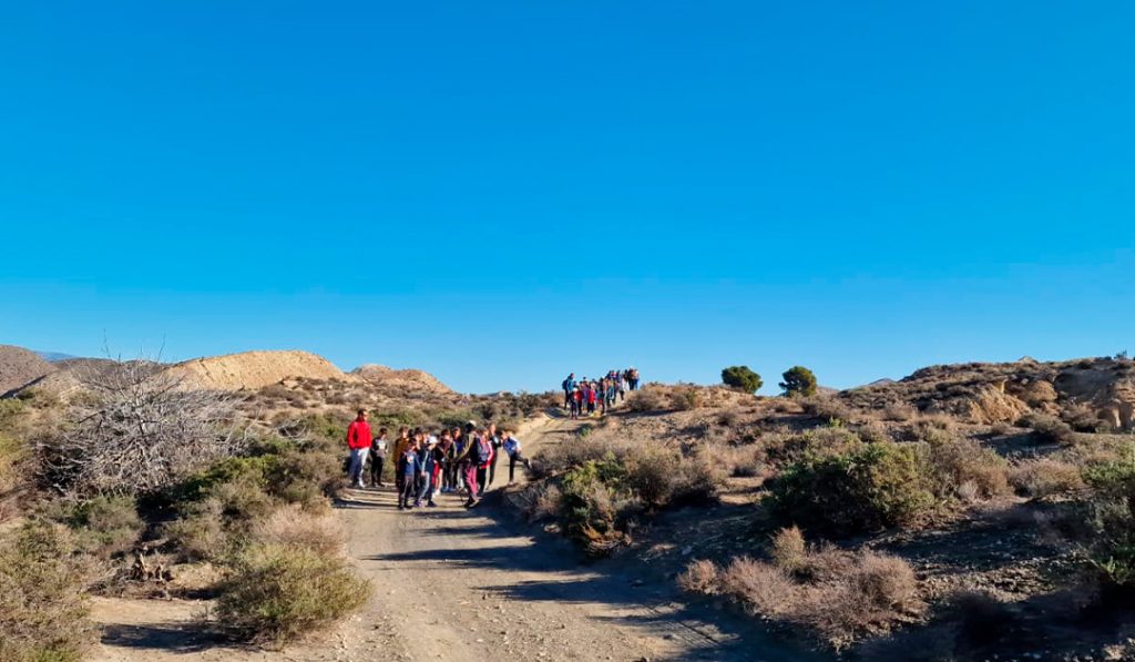 Rutas de senderismo por el Desierto de Tabernas para colegios. 4 actividades colegios senderismo almeria